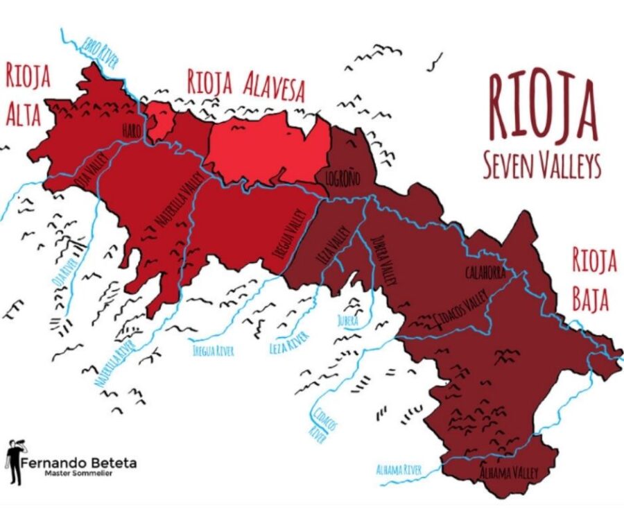 Carte viticole Rioja; source Fernando Beteta
