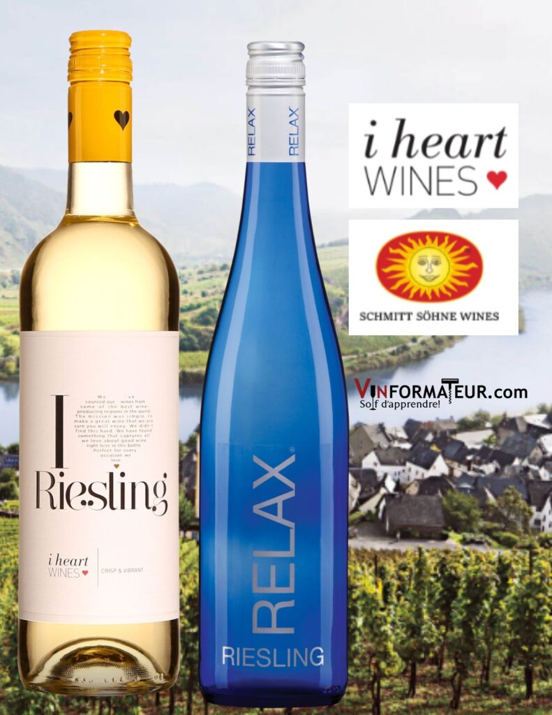 Bouteilles de I heart Riesling, Allemagne, vin blanc, Qualitatswein bestimmter Anbaugebiete (QbA), Riesling, Relax, Allemagne, Mosel, Qualitatswein bestimmter Anbaugebiete (QbA), Schmitt Söhne, 2019