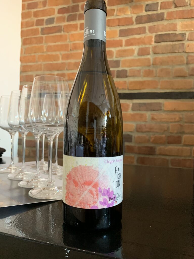 Bouteille de Exception, Maison Berthollier, Chignin Bergeron, AOC Savoie, 2019