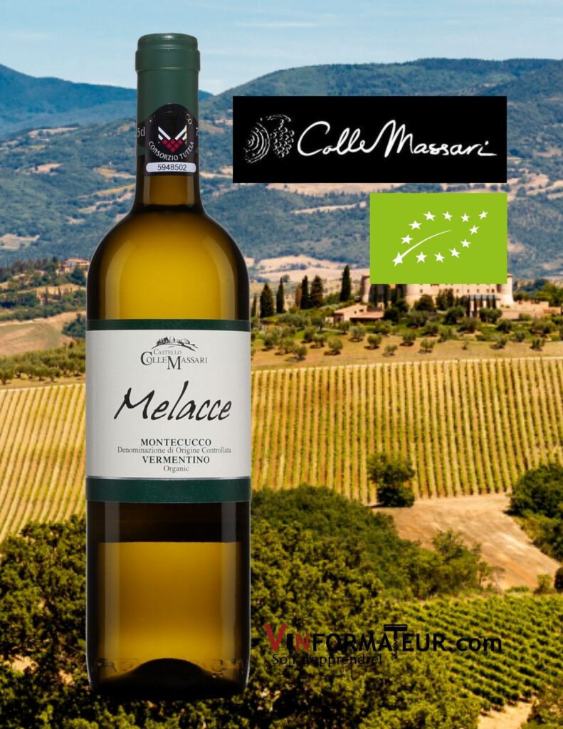 Bouteille de ColleMassari, Melacce, Italie,Toscane, Montecucco Vermentino DOC, 2020