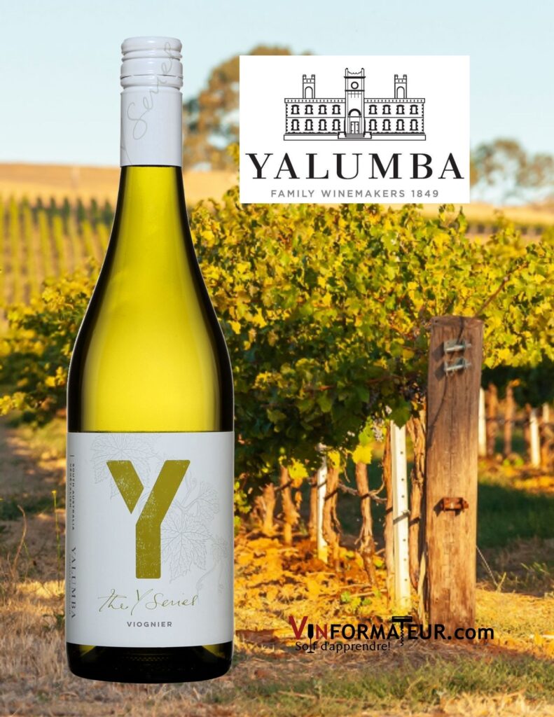 Bouteille de Yalumba, The Y series, Viognier, Australie du Sud, vin blanc végétalien, 2021