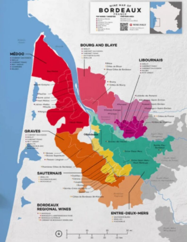 Carte viticole Bordeaux