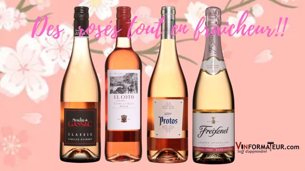 Quatre vins rosés de France et d’Espagne!