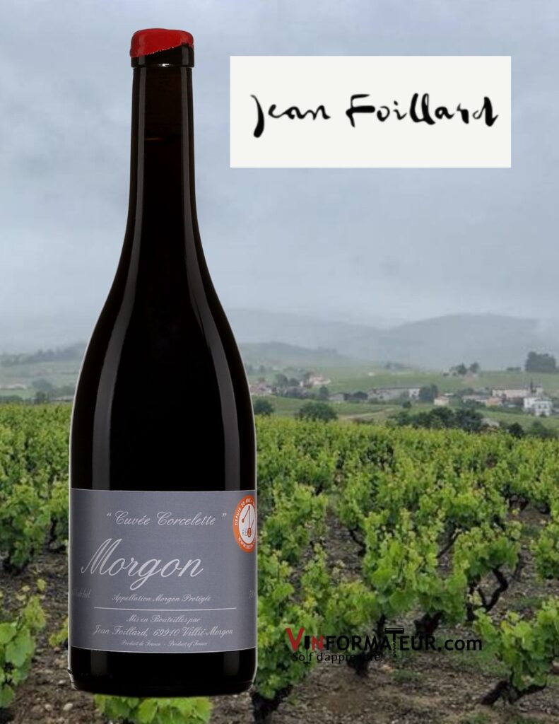 Bouteille de Jean Foillard, France, Beaujolais, Morgon, Cuvée Corcelette, vin rouge nature, 2019