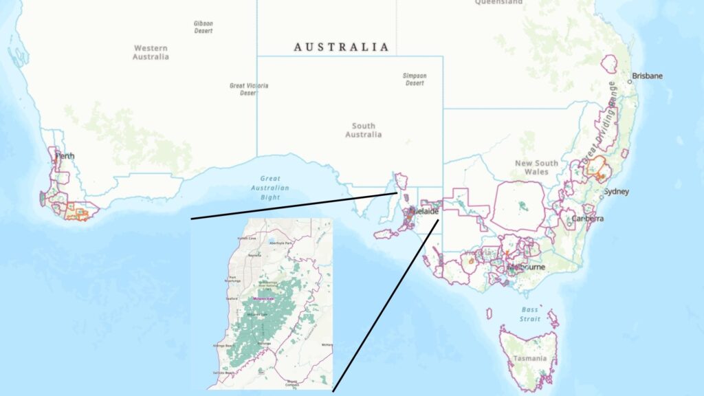 Carte viticole Australie et McLaren Vale