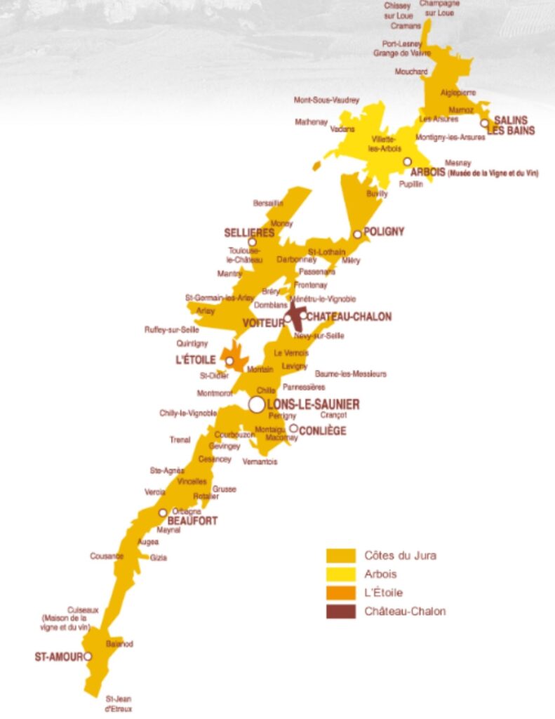 Carte viticole du Jura