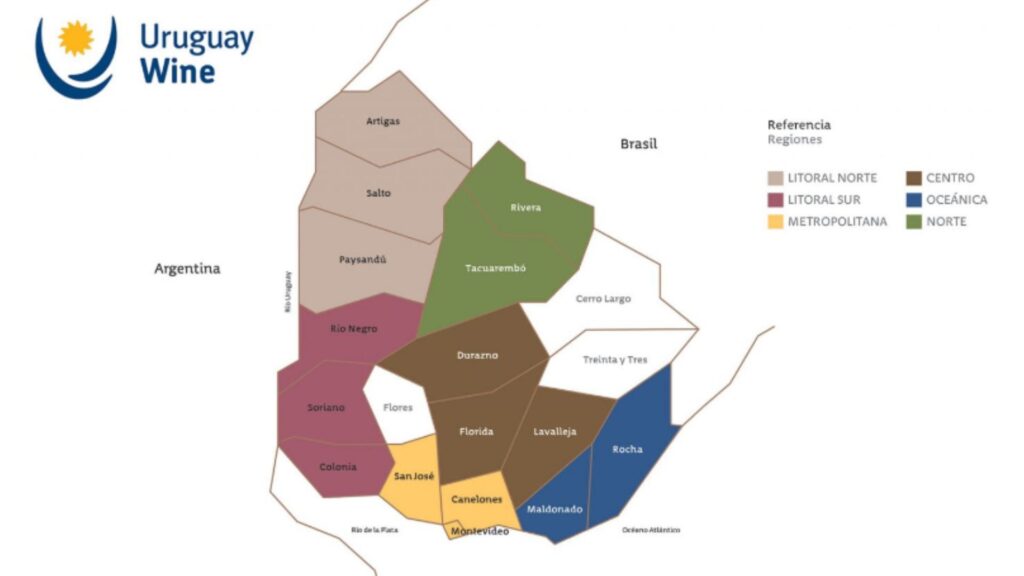 Carte viticole de l'Uruguay