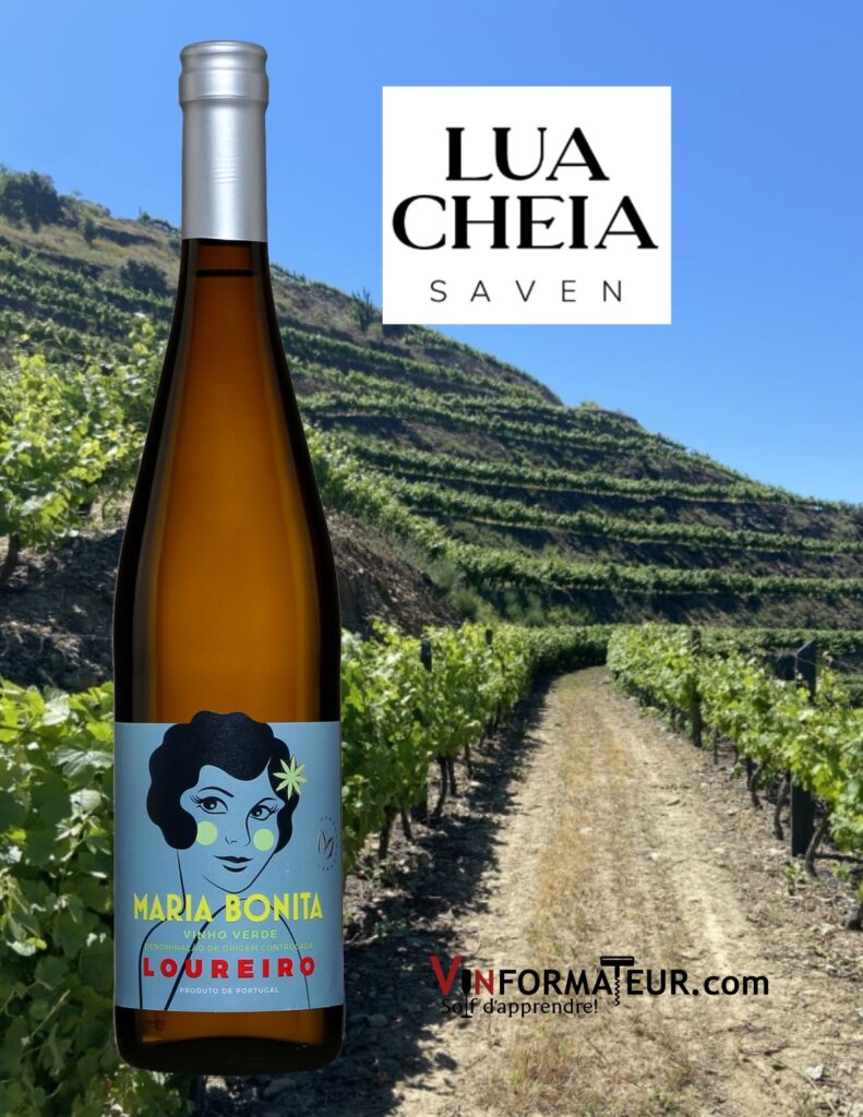 Bouteille de Maria Bonita, Loureiro, Portugal, Vinho Verde, Lua Cheia, vin blanc, 2021