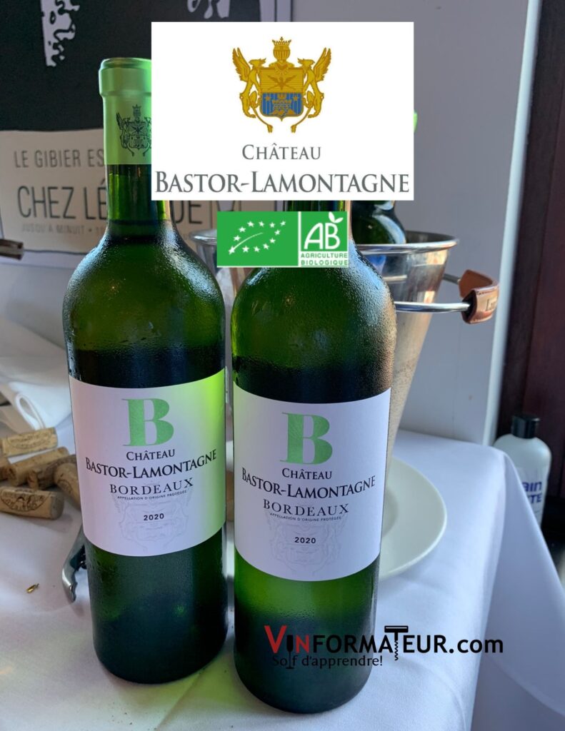Bouteille de Château Bastor-Lamontagne, Bordeaux, vin blanc, 2020