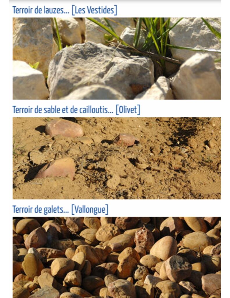 Composition des sols de l'appellation Tavel