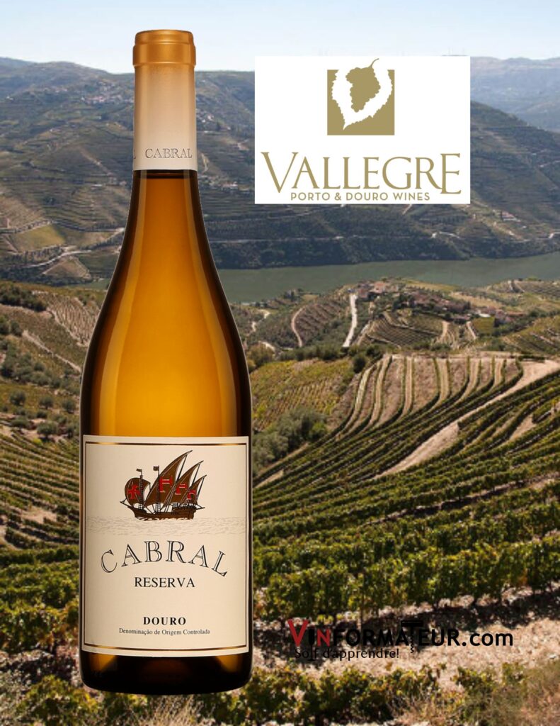 Bouteille de Cabral, Reserva, Portugal, Douro, Vallegre Vinhos do Porto SA, vin blanc, 2020