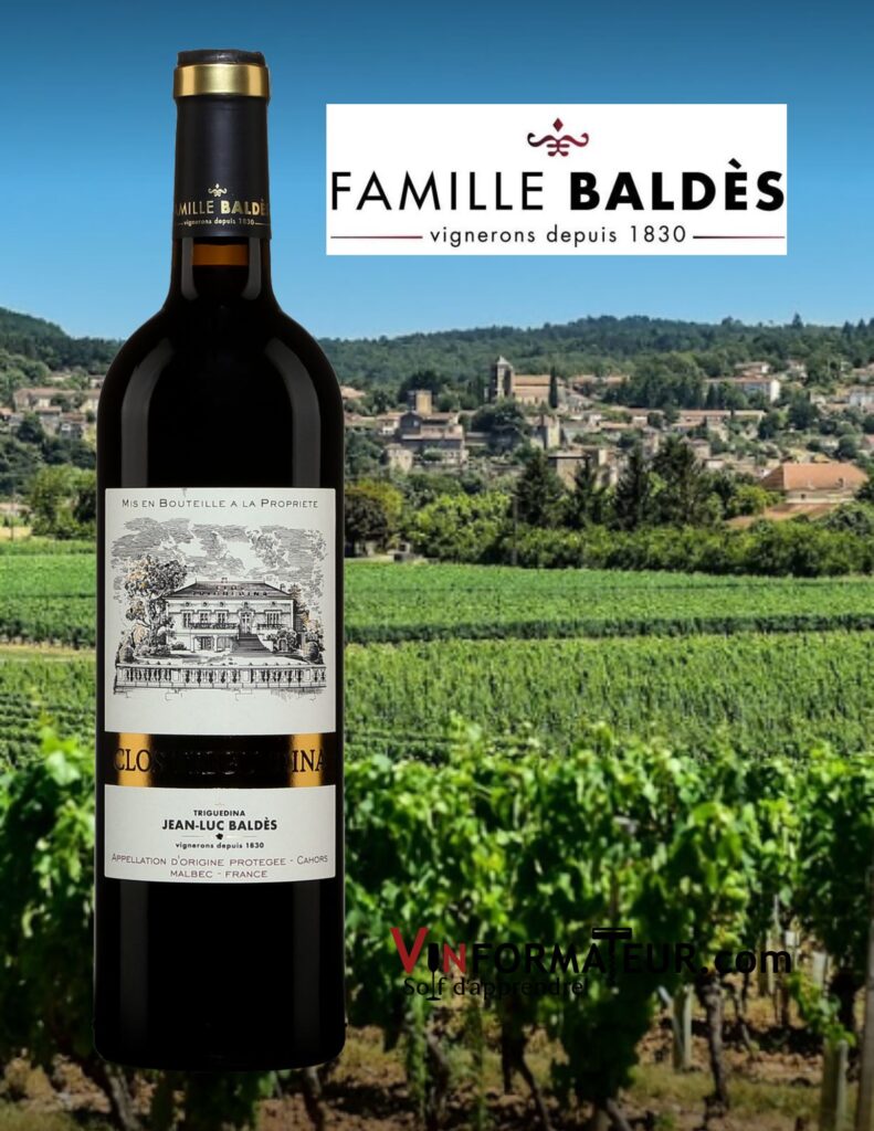 Bouteille de Clos Triguedina, Jean-Luc Baldès, France, Sud-Ouest, Cahors, vin rouge, 2017