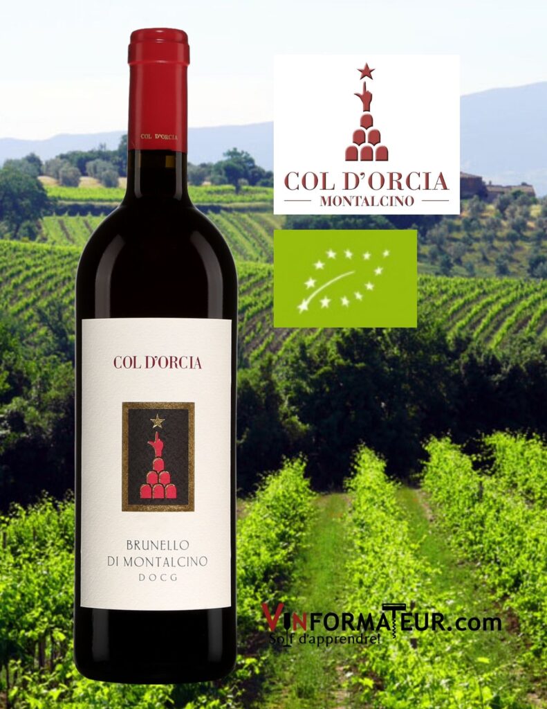 Bouteille de Col d’Orcia, Brunello di Montalcino DOCG, Italie, vin rouge bio, 2015