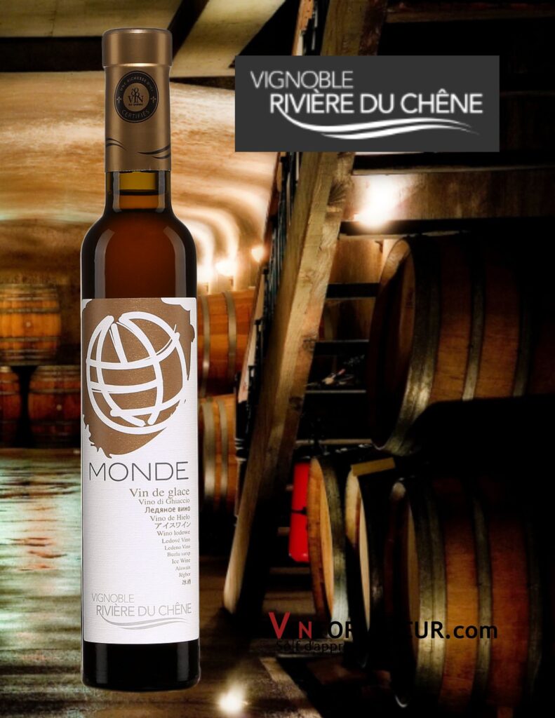 Bouteille de Monde, vin de glace, vin de dessert, Rivière du Chêne, IGP Québec, 200 ml, 2020