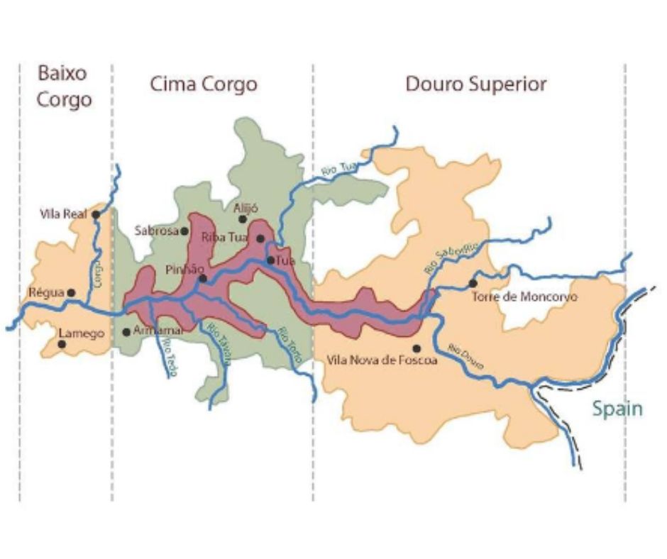 Carte viticole Douro Portugal