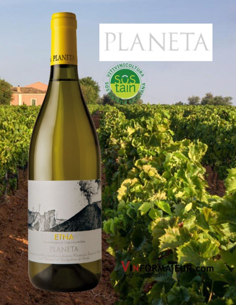 Bouteille de Planeta, Etna Bianco, Italie, Sicile, Etna DOC, 2020