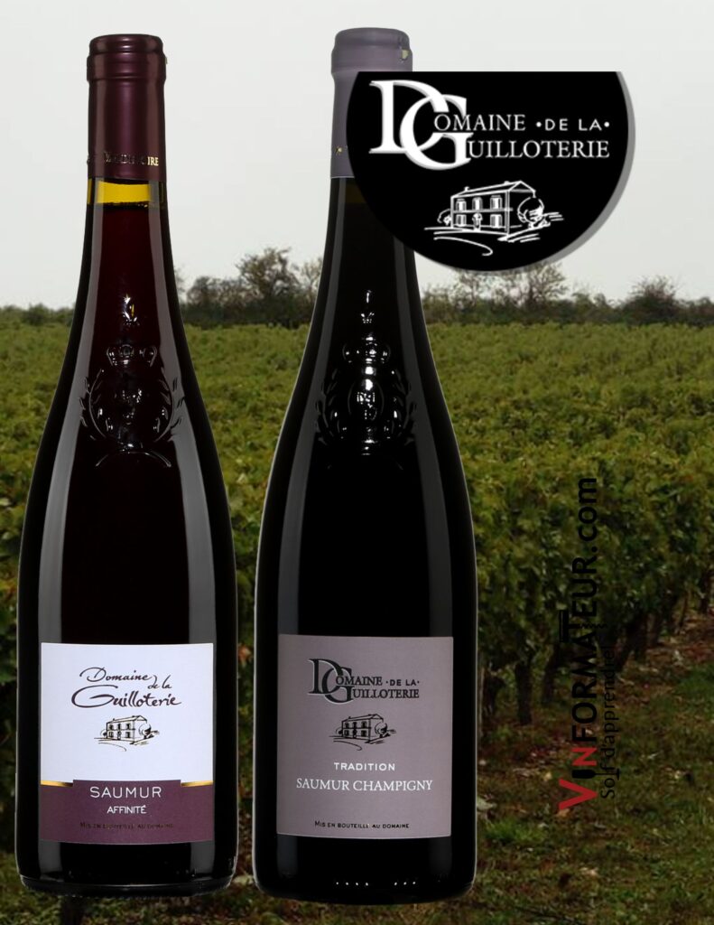 Bouteilles de Domaine de la Guilloterie: Cuvée Affinité 2020, Saumur AOP, 17,95$, Cuvée Tradition, 2019, Saumur-Champigny, 20,20$.