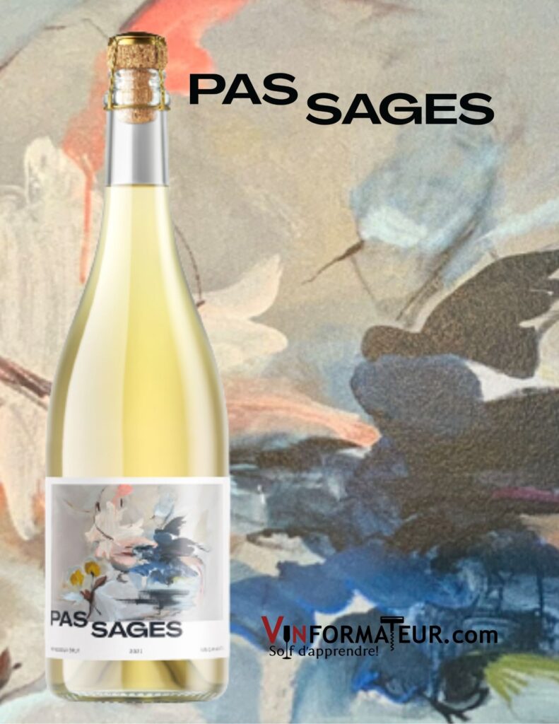 Bouteille de Pas Sages, Brut, vin mousseux, Ontario