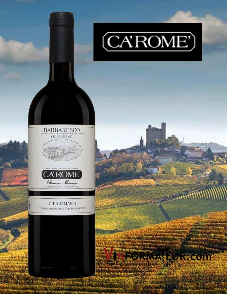 Ca’Rome’, Barbaresco Chiaramanti, Piémont, Barbaresco DOCG, vin rouge, 2016 bouteille