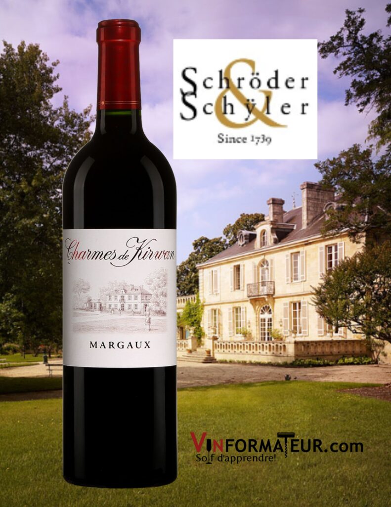 Bouteille de Charmes de Kirwan, Bordeaux, Margaux, vin rouge, 2018