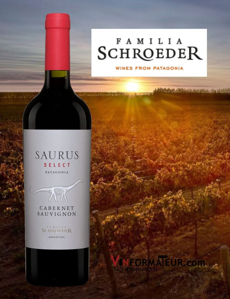 Bouteille de Saurus, Select, Cabernet-Sauvignon, Argentine, Patagonia, Familia Schroeder, 2020