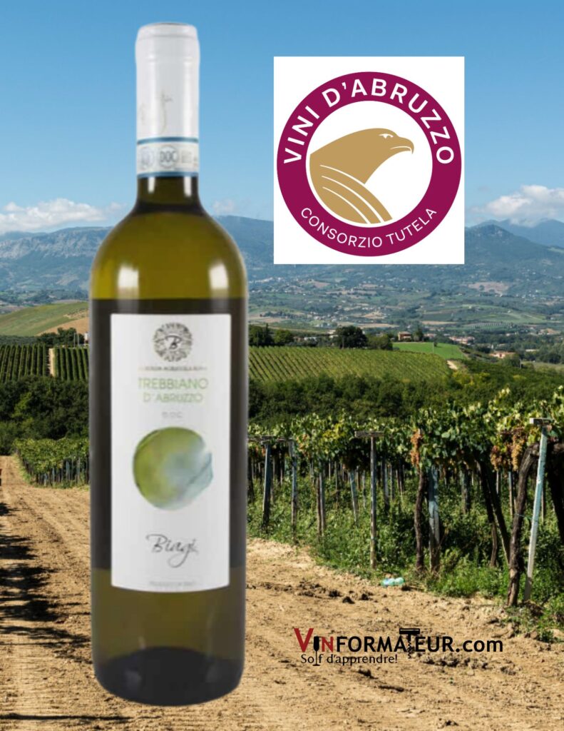 Montelpulciano d’Abruzzo, Trebbiano d’Abruzzo, vin blanc bio, 2020 bouteille