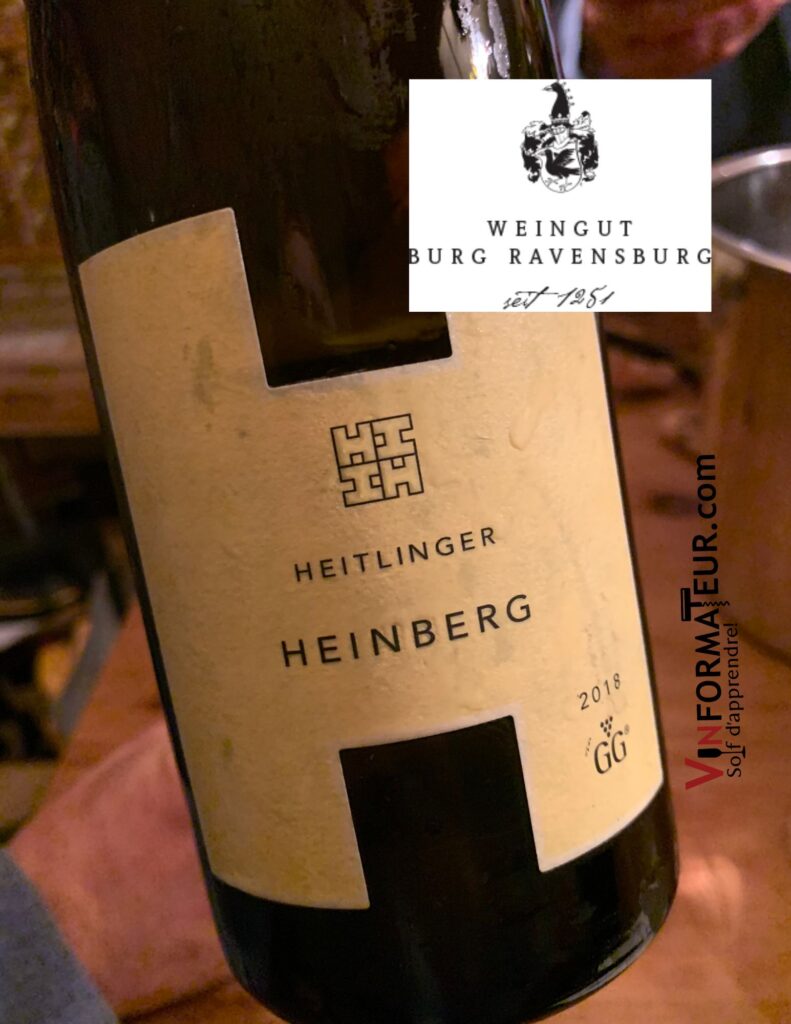 Chardonnay, Weingut Heitlinger, Allemagne, Grand Cru/VDP.Grosses Gewachs, Heinberg, vin blanc bio, 2018 bouteille