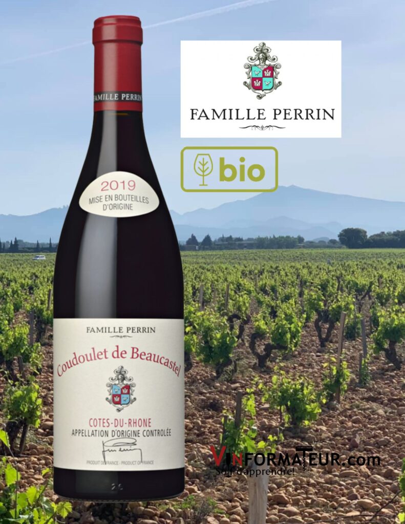Coudoulet de Beaucastel, vin rouge bio, Côtes-du-Rhône, 2019 bouteille