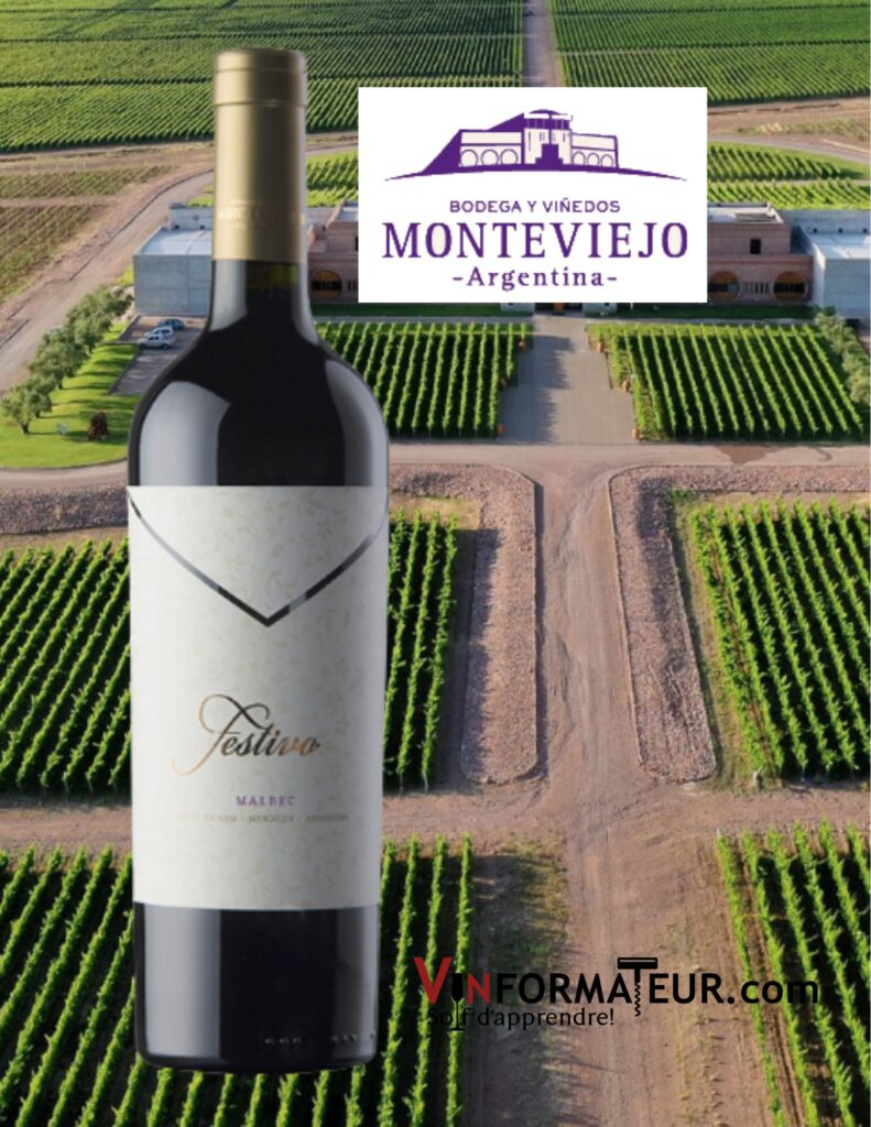 Festivo, Malbec, Bodega Monteviejo, Argentine, Valle de Uco, vin rouge, 2019 bouteille