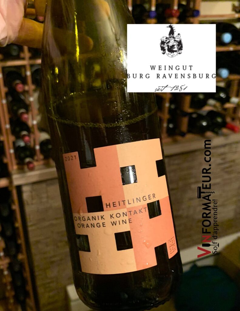 Orange Wine/Organik Kontact, Weingut Heitlinger, Allemagne, Baden, vin orange bio, cépage: Pinot Gris, 2021 bouteille