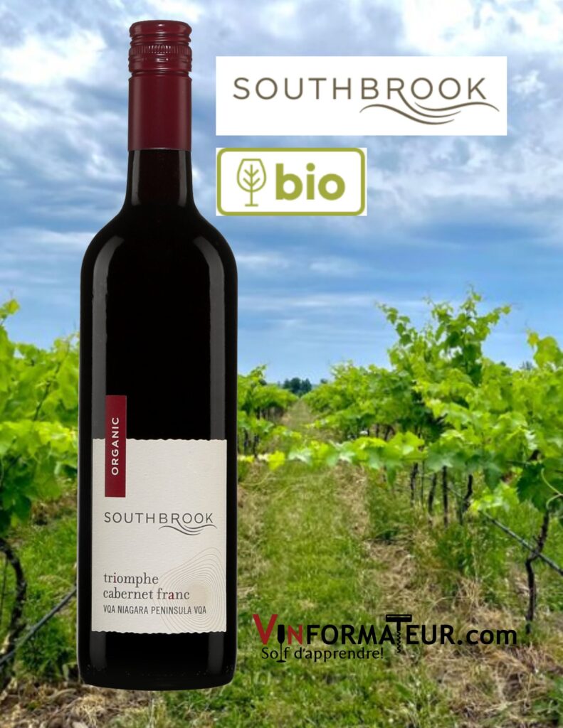 Southbrook Vineyards, triomphe Cabernet franc, Ontario, VQA Péninsule du Niagara, vin rouge bio, 2018 bouteille