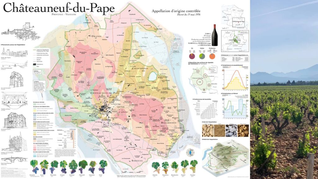 Carte viticole Châteauneuf-du-Pape