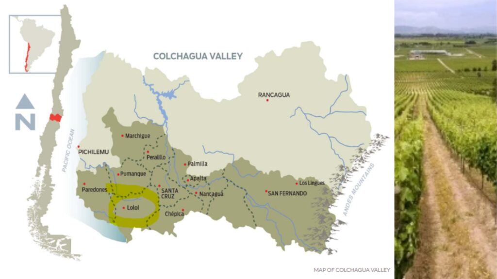 Carte du Chili, Vallée de Colchagua