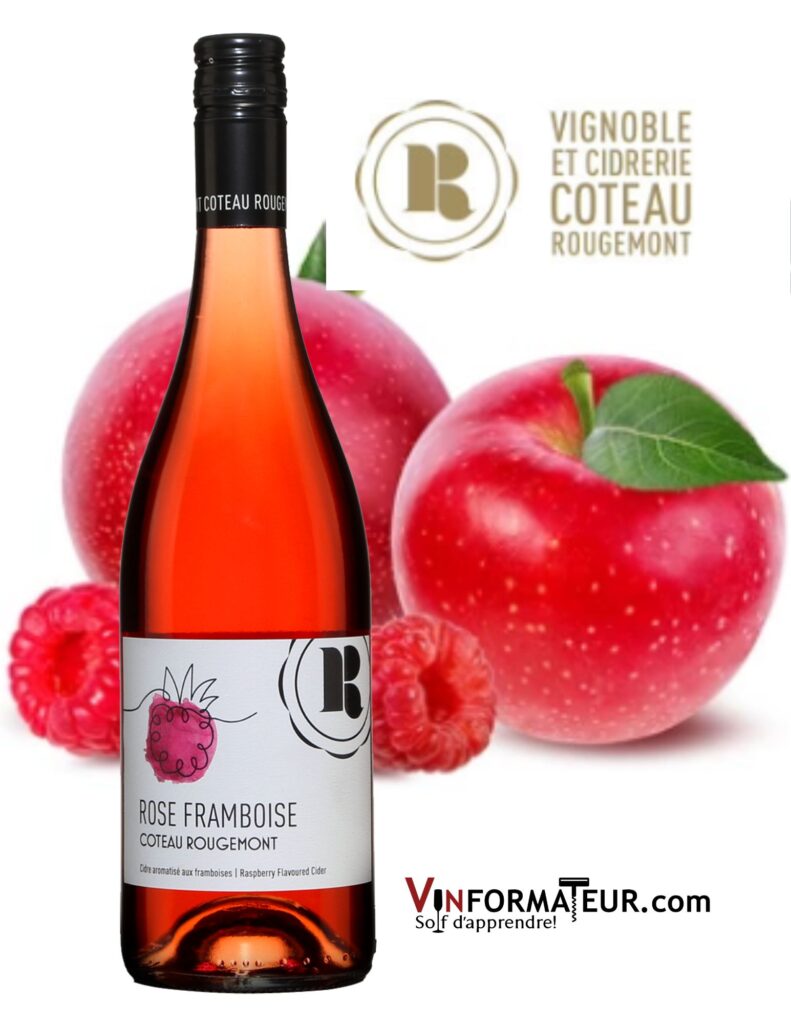 Coteau Rogemont, Rose Framboise, Cidre Aromatisé, Québec, Montérégie bouteille