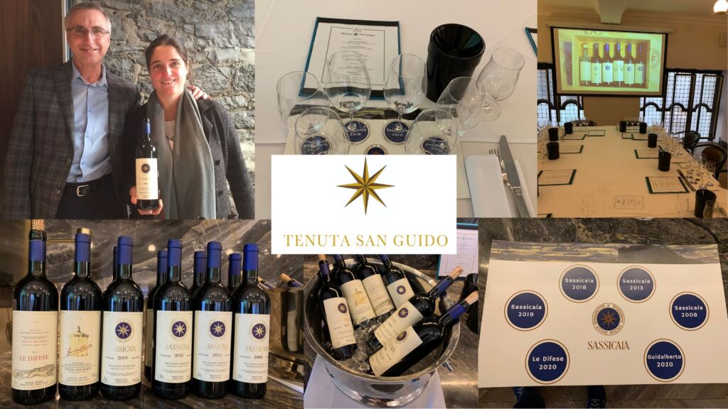 Dégustation des vins de la Tenuta San Guido: Priscilla Incisa della Rocchetta, dégustation.