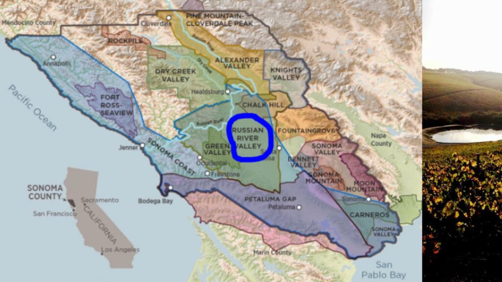 Carte Sonoma County - Russian River Valley AVA