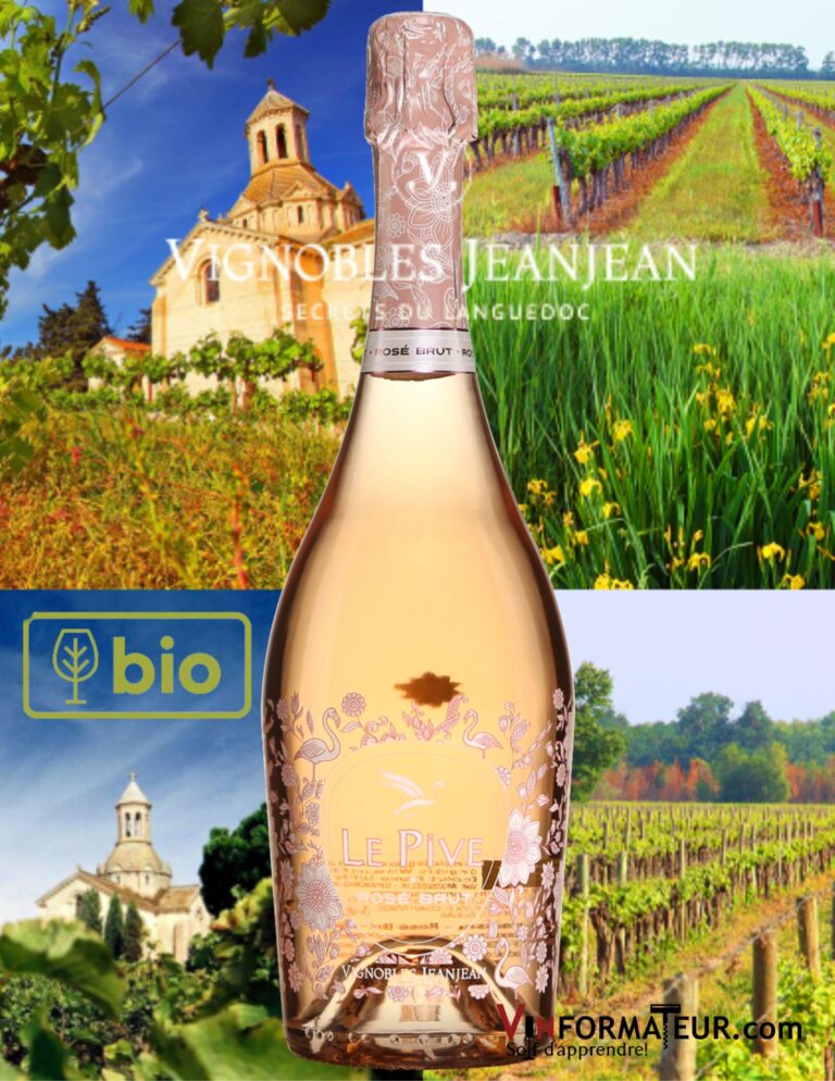 Le Pive, Rosé Brut, vin bio, France, Vignobles JeanJean bouteille