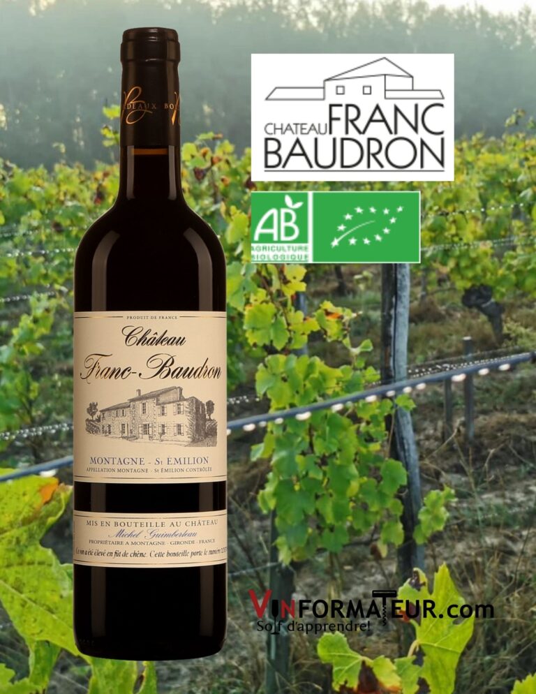 Château Franc-Baudron, France, Bordeaux, Montagne-St-Émilion, vin rouge bio, 2018 bouteille