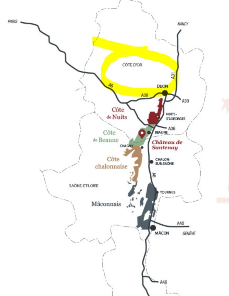 Carte viticole Côte d'Or