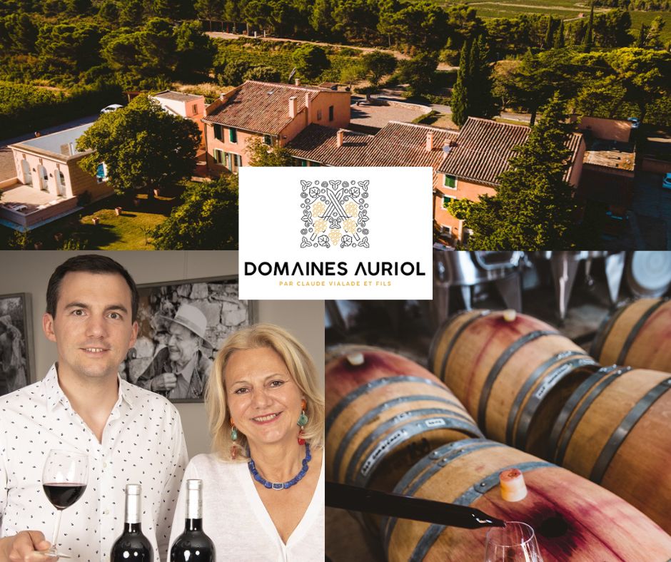 Domaines Auriol: Claude Vialade et son fils, chai et vignobles