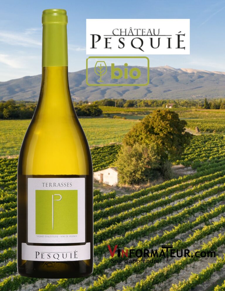 Terrasses, Château Pesquié, AOC Ventoux, vin blanc bio, 2021 bouteille
