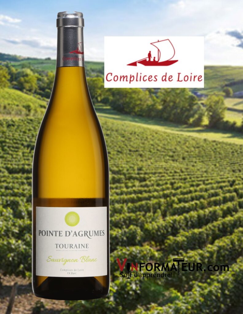 Pointe d’agrumes, Sauvignon blanc, Loire, Touraine, Complices de Loire, 2022 bouteille