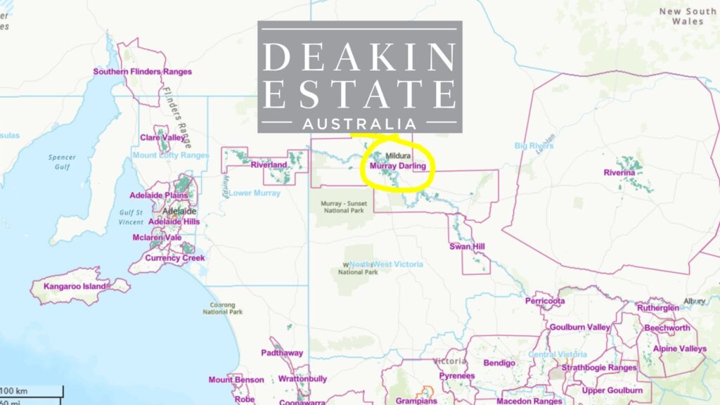 Carte viticole Deakin Estate