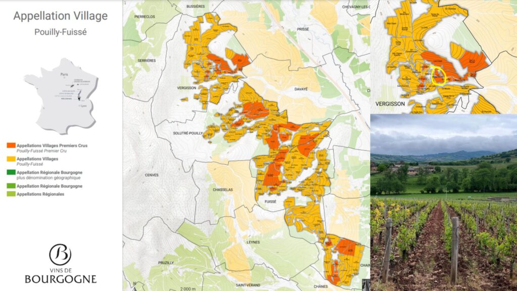 Carte viticole Pouilly-Fuissé