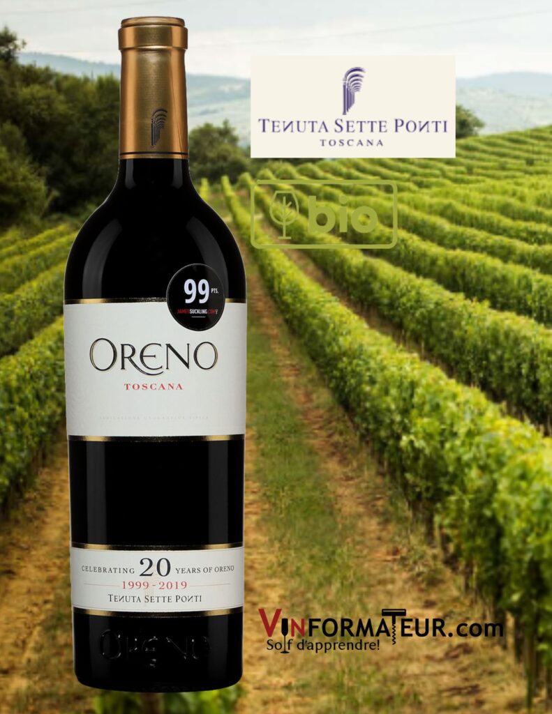 Tenuta Sette Ponti, Oreno, vin rouge, IGT Toscane, 2019 boiuteille