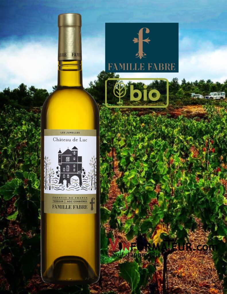 Château de Luc, Languedoc-Roussillon, Corbières, Famille Fabre, vin blanc bio bouteille