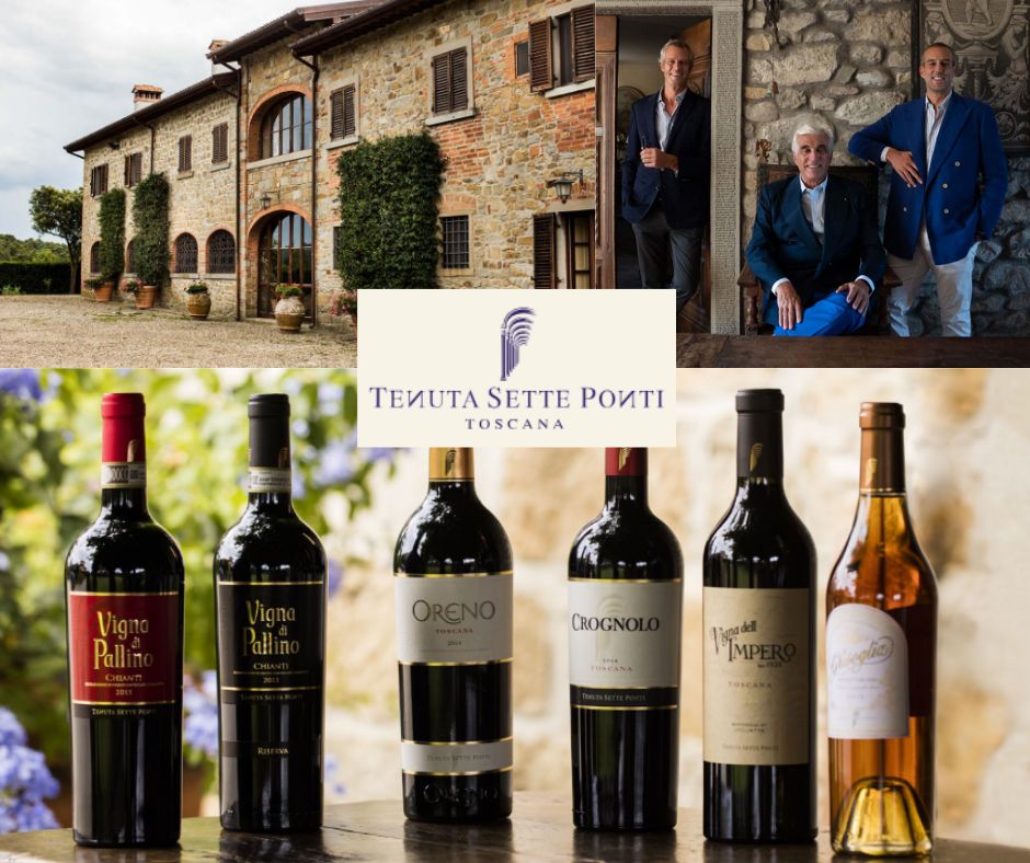 Tenuta Sette Ponti: Antonio Moretti Cuseri et ses fils Alberto et Amadeo, chai et vins.