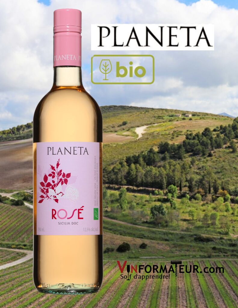 Planeta, Rosé, Sicile DOC, vin rosé bio, 2022 bouteille
