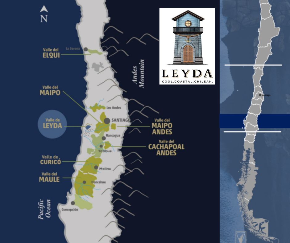 Carte viticole Chili DO Leyda