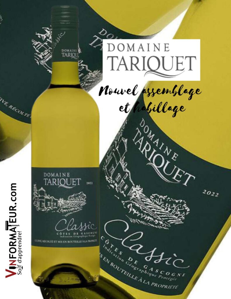 Domaine Tariquet, Classic, France, Sud-Ouest, Côtes-de-Gascogne, vin blanc, 2022 bouteille